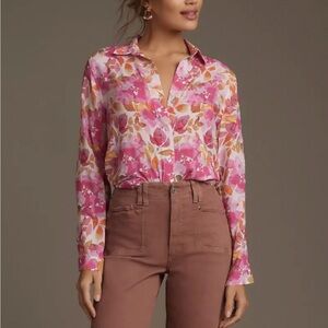 A7 Anthropologie Cloth & Stone Alyssa Rivers Floral Shirt